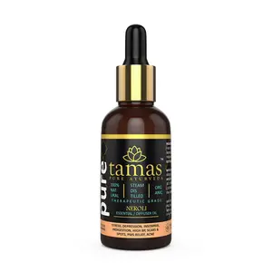Tamas Ayurveda Neroli (Citrus Aurantium) Essential Oil (India) (30ml): Therapeutic Grade 100% Natural Steam Distilled and Certified Organic - for Depression Insomnia High BP Scars PMS Relief