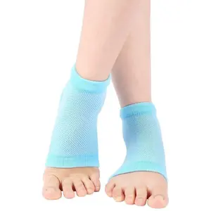 SADVIDHYA Unisex Silicone Gel Heel Socks with Spa Botanical GelPad (Free Size Blue 1 Pair)