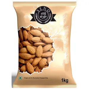 Seno Natural AlmondPlain Badam  Saboot Badam  Dry Fruit Almonds Meva (1Kg.)