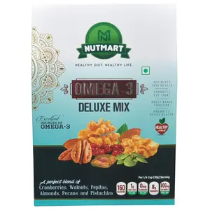 NUTMART Premium Omega 3 Deluxe Mix - 250GM ||Pumpkin|Walnut|Pecan NUT|Cranberry|Almonds|Pistachio||RS 450