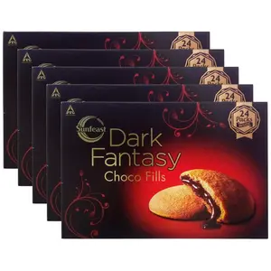 More Combo - Sunfeast Dark Fantasy Biscuits - Choco Fills 300g (Pack of 5) Promo Pack