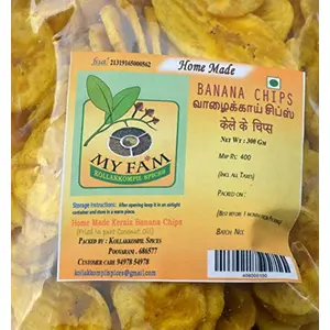 MyFam Kerala Home Made Banana Chips (Fried in Pure Coconut Oil) - 300 Gm
