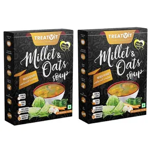 Treatvit Millet & Oats Mixed Veggies Soup with Bread Croutons (Pack of 2 42 Grams Each)