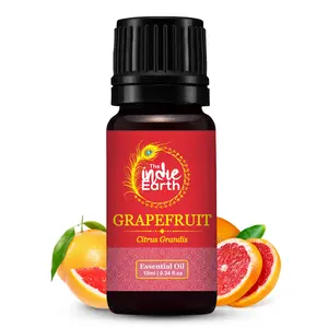 The Indie Earth 100% Pure & Undiluted Grapefruit Essential Oil for Mood Lifting - Diffuse to Control Cravings and Boost Energy Levels - Topical for Hair Growth - Sourced Directly from UNITED STATES (USA) 10 ml