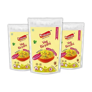 Vakulaa Ready to Eat Instant Veg Biryani  Tasty and Healthy Ready to Eat Food Products - Instant Packed Food - Readymade Vegitable Biryani (Pack of 3 x 70gms)