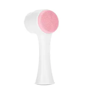 Sonew Pink: Facial Cleansing Brush Double Sided Clean & Exfoliating & Massage Soft Bristles Silicon Face Pore Cleanse Blackhead Acne Dry Or Wet Multi-Purpose(Pink)