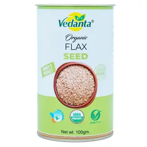 Vedanta Organic Flax Seeds 100g | Fibre and Omega-3 Rich Superfood
