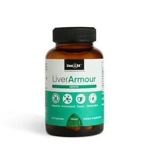 StemRx Biosciences Liver Armour - Milk Thistle | Dandelion | Licorice | Rohitak | 425mg | 60 Veg Capsules