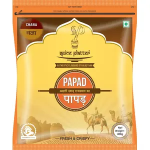 Spice Platter Special Saji Chana Papad [Handmade | Authentic Rajasthani] - Ziplock Packets- (800g)