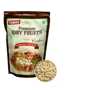 Tamas DRY FRUITS Premium Fresh Whole Cashews Cashew Nut (Kaju) 500G Cashews Pouch