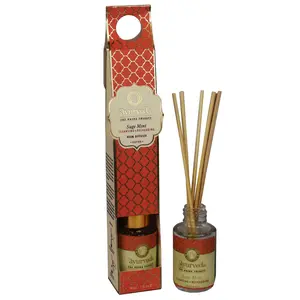 Song of India Luxurious Veda Reed Diffuser in Round Glass Bottle 30 ml (Sage Mint)