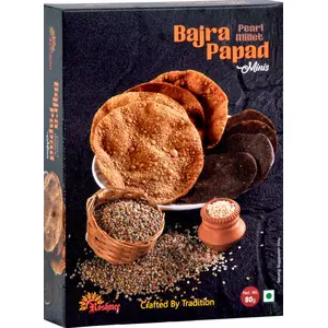 Roshnee Bajra (Pearl Millet) Papad (Minis Pack of 5) (5 x 80 gm = 400 gm).