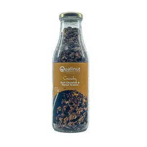 Qualinut Gourmet | Crunchy Dark Chocolate Granola | 250 Gm | Loaded with the goodness of Nuts Seeds Oats and Flakes | For the Powerful Quality Breakfast