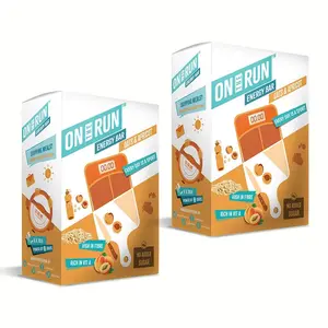 ON THE RUN Oats and Apricot Energy Bars Pack of 12 (Combo Pack of 12 X 30g)