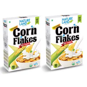 Natureland Organics Corn Flakes Pouch 200 Gm (2 x 200 gm) - Organic Healthy Flakes