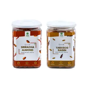 New Tree Premium Roasted Nut Combo II Sriracha Almonds- 450gmsII Tobasco Raisin- 450gms II Total Weight- 900gms II