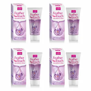 VI - JOHN lightweight Tube Feather Touch Hair Removal Cream With Saffron and Honey 40 G (Pack Of 4)