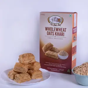 The Bake Shop Whole Wheat Oats Khari | Tasty & Healthy | Healthy Snack 225gm (Pack of 2)
