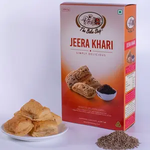 The Bake Shop Soft and Crunchy Jeera Khari | Low Fat Snack | Tasty & Healthy (Pack of 2 225gm)