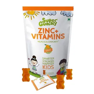 Super Gummy Zinc & Vitamin C Immunity Booster Gummies for Kids (30 Chewable Gummy Bears)