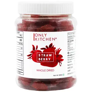 Only Kitchen Dried Strawberry 100% Pure Vegan & Natural | Premium & Tasty Dried Strawberries(300 gram)