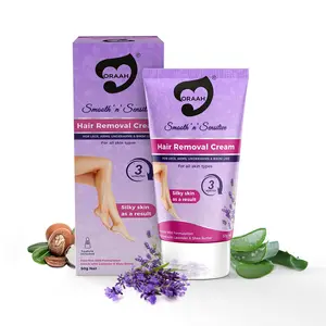 ORAAH Smooth n Sensitive Hair Removal Cream For Women | Natural Painless Removal For All Skin Types With Lavender -50G ï¿½ (Pack Of 1)