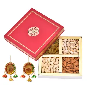 Pride Store Diwali Dry Fruits Gift Pack 300gm Cashew Almond Raisins and Pistachios | Gift Pack For Family Friends Corporate Office Gifts Combo (Red - Cashew Almond Raisins and Pistachios SL)