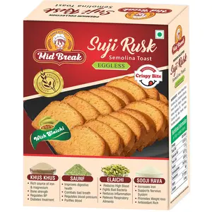 Mid Break Suji Rusks - Pack of 1 200 Gm. - Tasty and Healthy