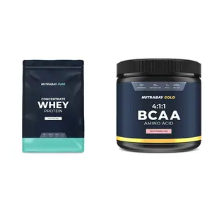 Whey Protein Concentrate - 1kg & Nutrabay Gold Series BCAA 4:1:1 Watermelon 300g