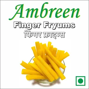 Ambreen Golden Yellow Finger Pipe Fryums Microwave Air Fry Instant Ready to Fry Crunchy Papad Snacks (Pack of 400 Grams)