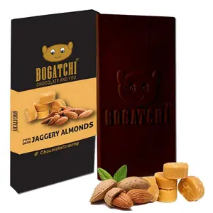BOGATCHI 70% Dark Jaggery Chocolate | Pure | NO Sugar| Intense Dark SugarFree Chocolate 80 gm