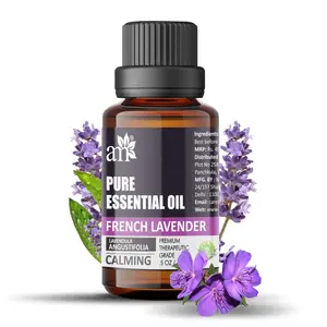 AromaMusk 100% Pure French Lavender - Calming - Lavendula Angustifolia Essential Oil - 15ml (Therapeutic Grade Natural And Undiluted)
