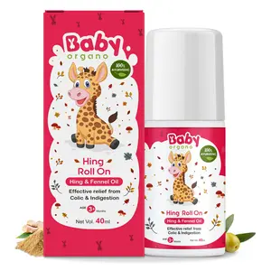 BabyOrgano Hing Roll On for Colic Constipation and Indigestion in Infants and Kids -100% Ayurvedic (40ml)
