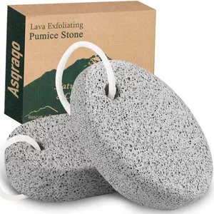 2PCS Natural Pumice Stone for Feet Lava Pedicure Tools Hard Skin Callus Remover for Feet and Hands - Natural Foot File Exfoliation to Remove Dead Skin