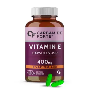 Carbamide Forte Vitamin E Oil 400mg Capsules for Face and Hair | 100% Natural Vitamin E Paraben Free- 120 Capsules