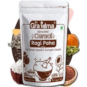 ByGrandma Sprouted Cereal - Sprouted Ragi Poha Rice Sunflower seeds Pumpkin Seeds Instant Food For little ones | Preservative Free Instant Porridge Mix for kids | 280g (Pack of 1)