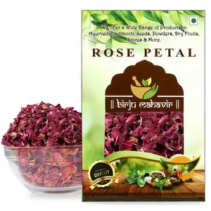 Birju Mahavir Edible Sun Dried Rose Petals - Gulab Patti for Face Body Hair Herbal Tea 200 Gr