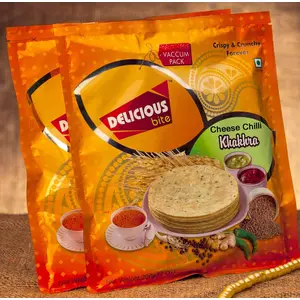 Delicious Bite Cheese Chilli Khakhra (4 Packs of 200gm Each)