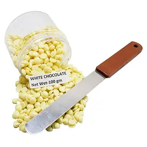 No Strip White Chocolate Flavor Depilatory Wax Pearl Hair Removal Hot Wax Beans 100 grams With Plastic Knife