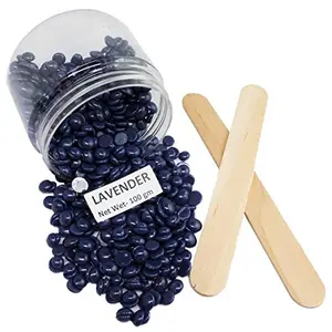 No Strip Lavender Flavor Depilatory Wax Pearl Hair Removal Hot Wax Beans 100 grams With 2 Wodden Stick