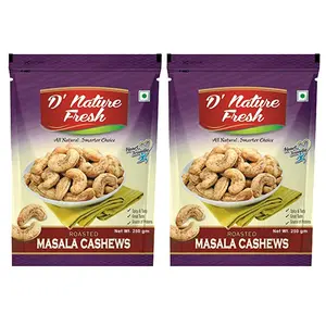 D'nature FreshFlavored Roasted BBQ Cashews 500gm | 100% Fresh and Natural | Dry Roasted Zero Oil Healthy Snack for Adults and Kids