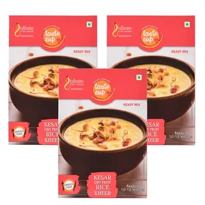 TastoCup Instant Rice Kheer Mix | Kesar Dryfruit Rice Kheer | Pack of 3 175 gms each | Ready to Eat Kheer Mix | Indian Dessert Mix | Quick & Easy