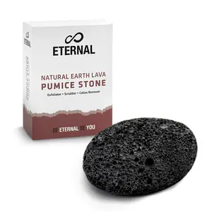 Eternal - Natural Earth Lava Pumice Stone - Skin Callus and Corn Remover for Feet Heels and Palm - Pedicure and Manicure Exfoliation Tool - Foot Peel Dry Dead Scrubber for Women and Men (Black)