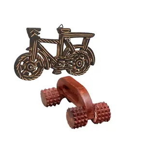 FA INDUSTRIES Wooden back massager 4 wheel for back pain Key Holder Free Brown colour (Only Massager Manufacturering)