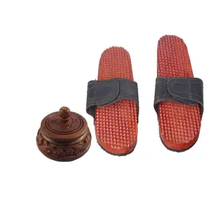 FA INDUSTRIES Wooden Sliper massager for foot Sindur ki dibbi Free Brown colour (Only Massager Manufacturering)