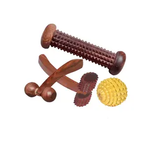 FA INDUSTRIES Wooden Rod massager for Foot (7x2) In Wooden Neck massager (6x3) In Wooden Face massager (5x2.5) In Wooden Ball massager (2x2) In set of 4 (Only Massager Manufacturering)