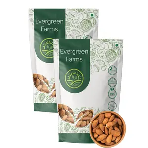 Evergreen Farms Californian Premium Whole Almonds 800g Pack of 2