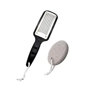 FAMEZA Extra Large Foot Rasp Foot File with Pumice Stone for Feet Callus Remover Foot Scrubber Pedicure Kit Made From Stainless Steel Use File on Wet or Dry Feet