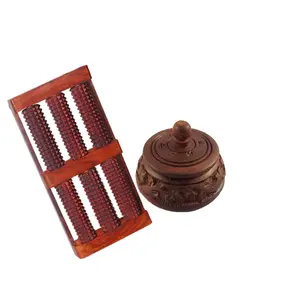 FA INDUSTRIES 6 Rod foot feet massager (11x6x2 cm) with Sindur dibbi free Brown colour (Only Massager Manufacturering)