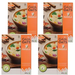 GAIA Oats with Masala High in Fiber and Protein with Zero Cholesterol 200 gm (Pack of 4 200gm Each)
